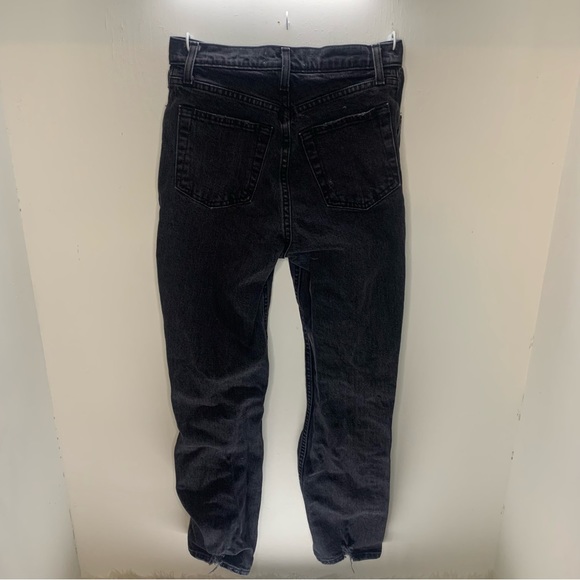 Abercrombie & Fitch Black The 90’s Straight Ultra High Rise Distressed Jeans 25 - Picture 5 of 7